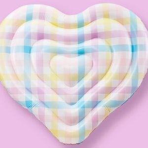 Inflatable Water Float Rainbow Gingham Heart - Stoney Clover Lane x Target